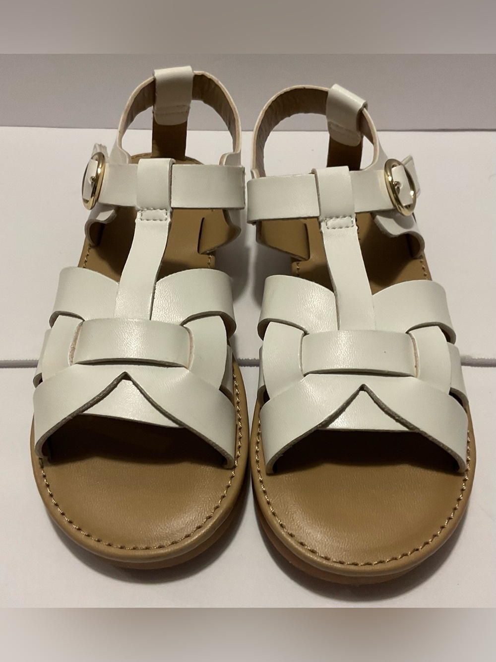 NWT - Nordstrom Girls White Strappy Sandals, Sz 12M